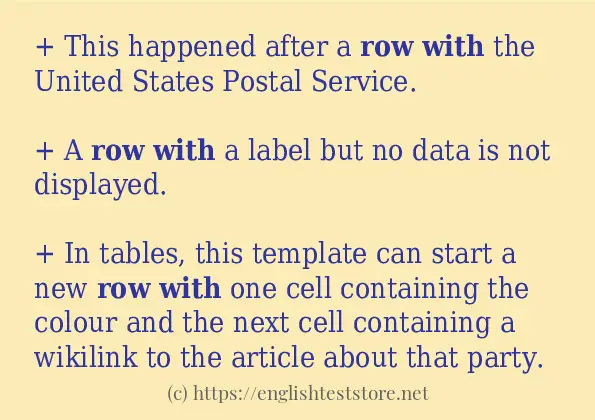 Sentence example of row with