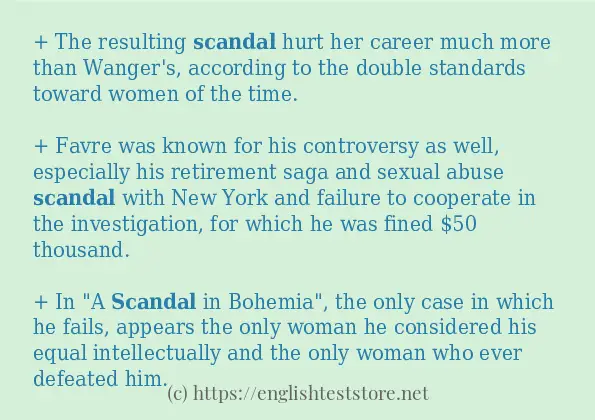 Sentence example of scandal