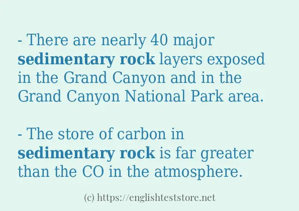 Sentence example of sedimentary rock