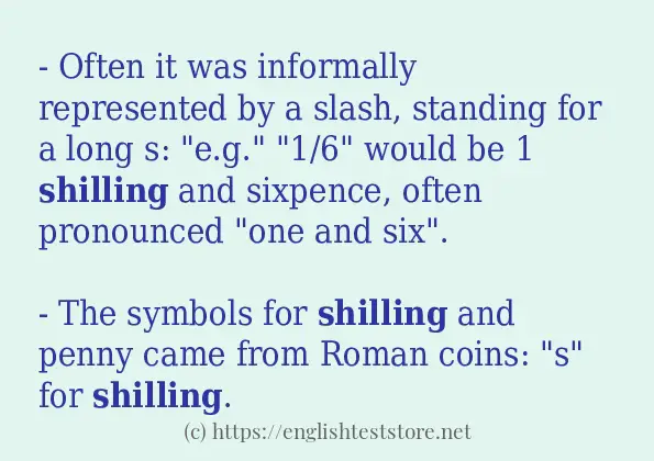 Sentence example of shilling