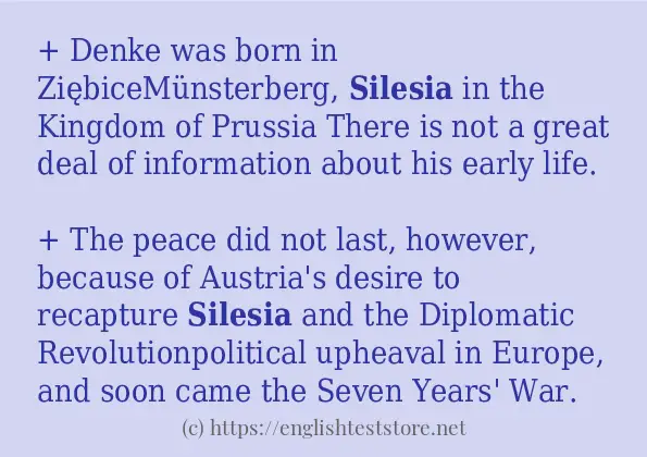 Sentence example of silesia