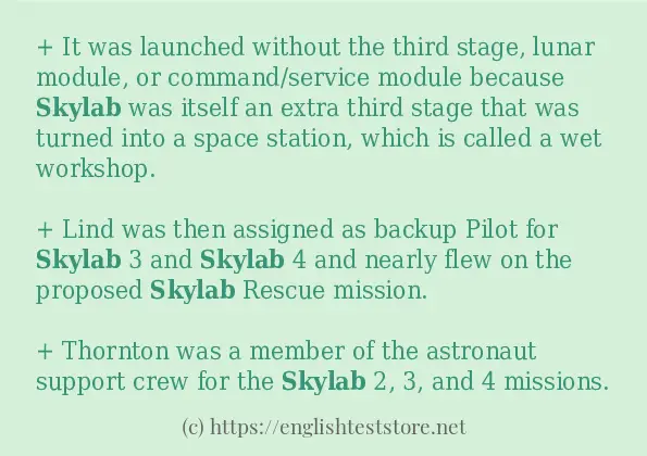 Sentence example of skylab