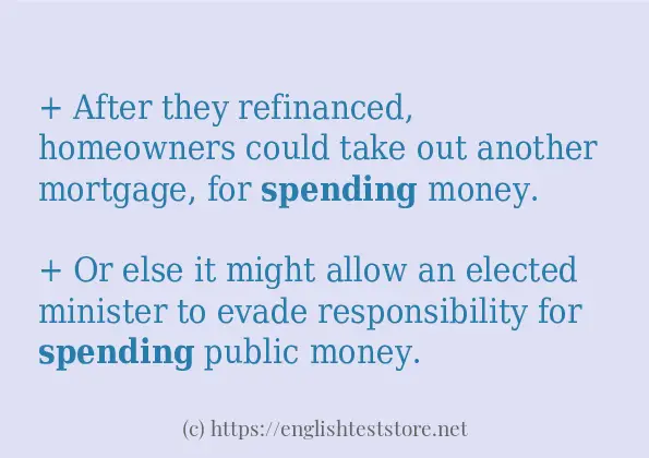 Sentence example of spending