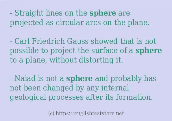Sentence example of sphere