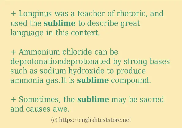 Sentence example of sublime