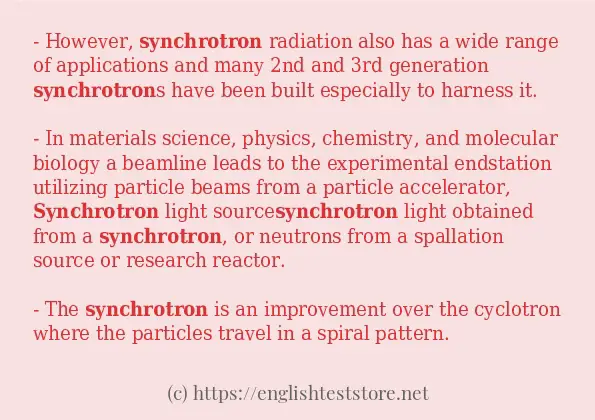 Sentence example of synchrotron