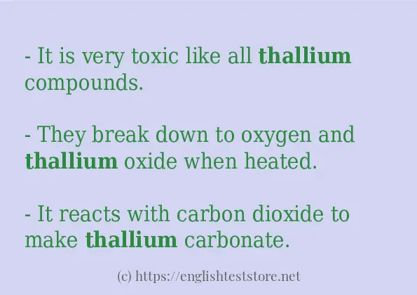 Sentence example of thallium