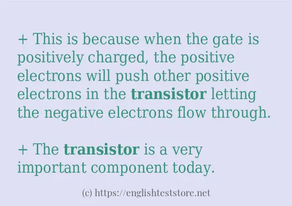 Sentence example of transistor