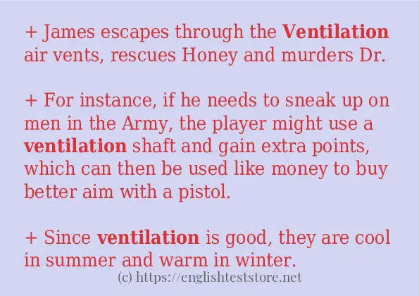 Sentence example of ventilation