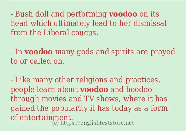 Sentence example of voodoo