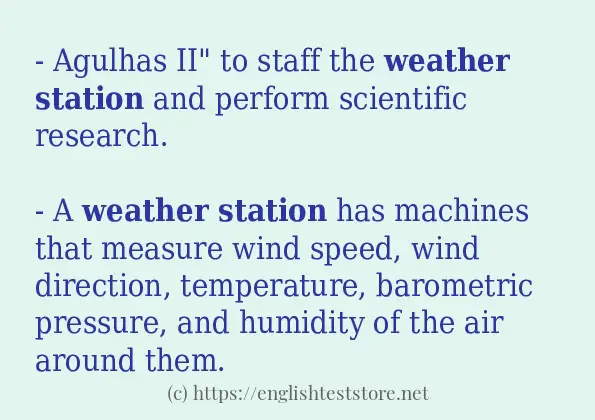 Sentence example of weather station