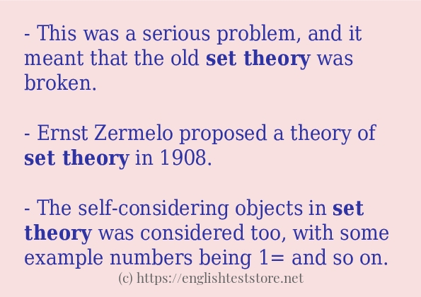 Set theory some ways to use