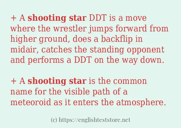 Shooting star how to use in sentences