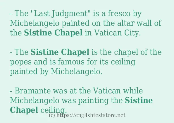 Sistine Chapel how to use in sentences