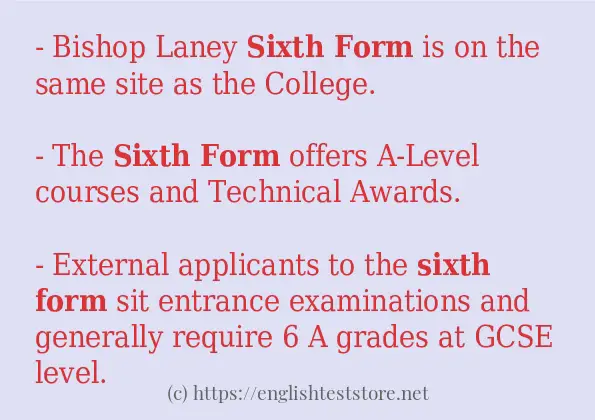 Sixth form how to use?