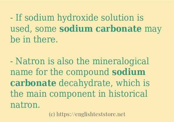 Sodium carbonate use in-sentences
