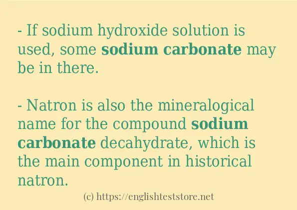 Sodium carbonate use in-sentences