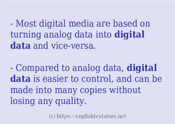 Some example sentences of Digital data