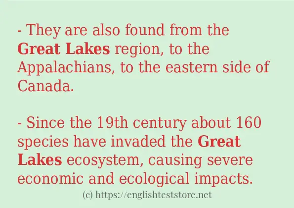 Some example sentences of Great lakes