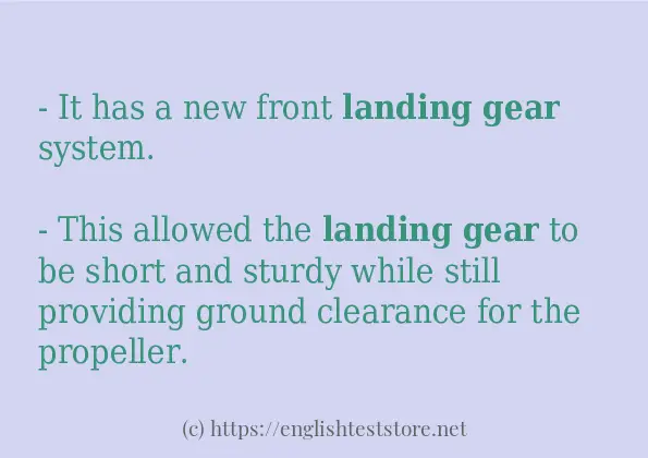 Some example sentences of Landing gear