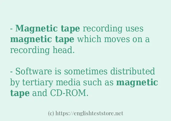 Some example sentences of Magnetic tape