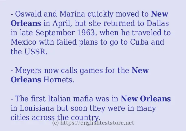 Some example sentences of New Orleans