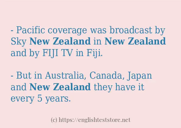 Some example sentences of New Zealand