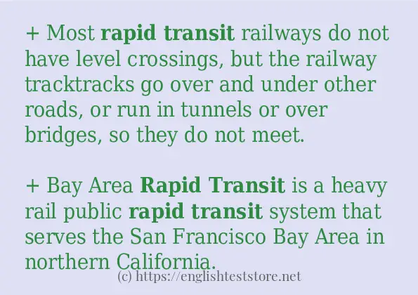 Some example sentences of Rapid transit