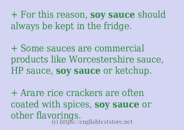 Some example sentences of Soy sauce