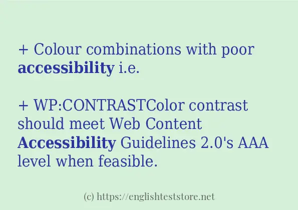 Some example sentences of accessibility