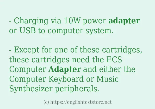 Some example sentences of adapter
