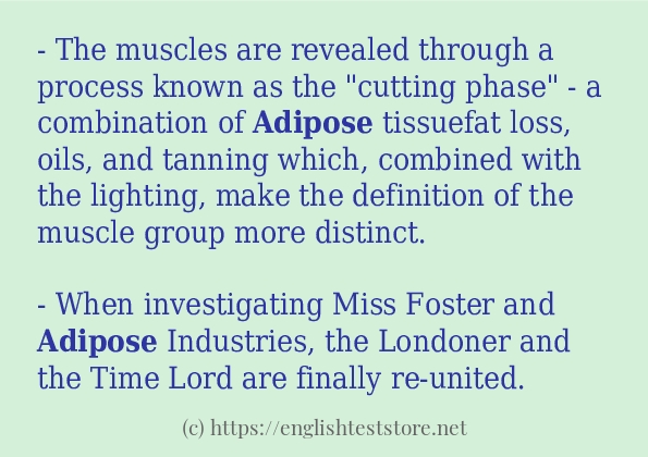 Some example sentences of adipose