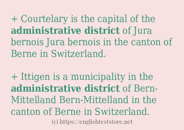 Some example sentences of administrative district