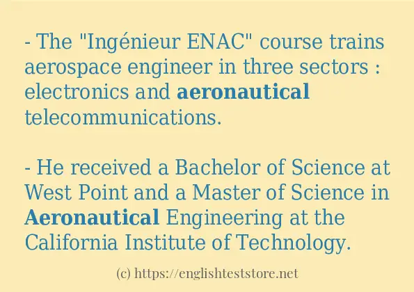 Some example sentences of aeronautical