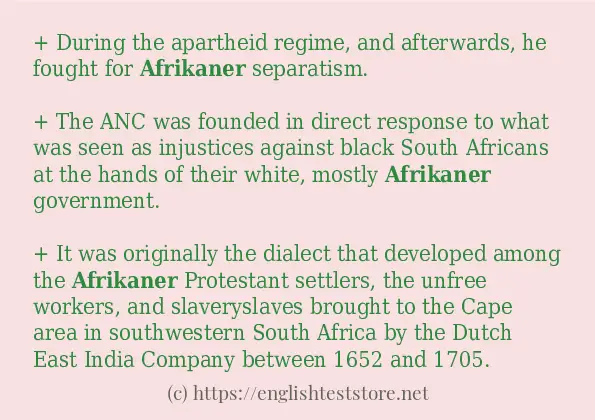 Some example sentences of afrikaner