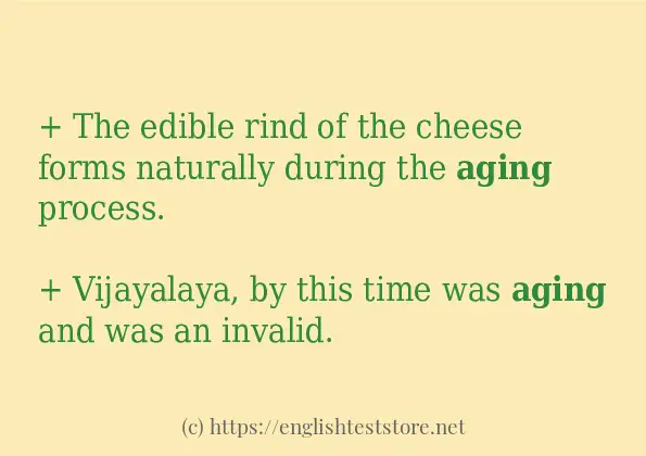 Some example sentences of aging