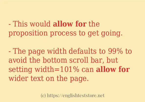 Some example sentences of allow for