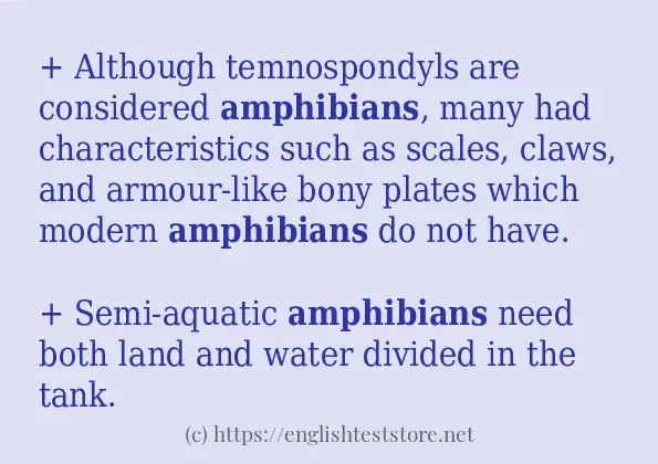 Some example sentences of amphibians
