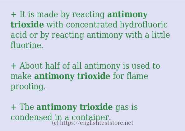 Some example sentences of antimony trioxide