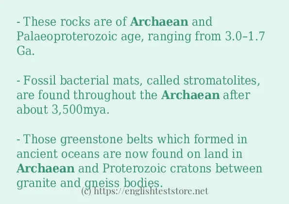 Some example sentences of archaean