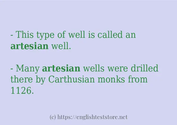 Some example sentences of artesian