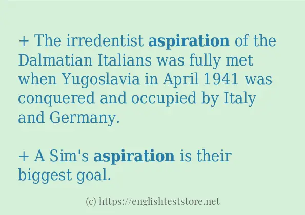 Some example sentences of aspiration