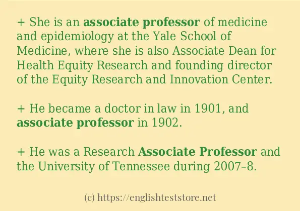 Some example sentences of associate professor