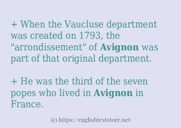 Some example sentences of avignon