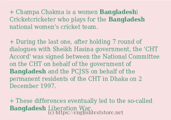 Some example sentences of bangladesh