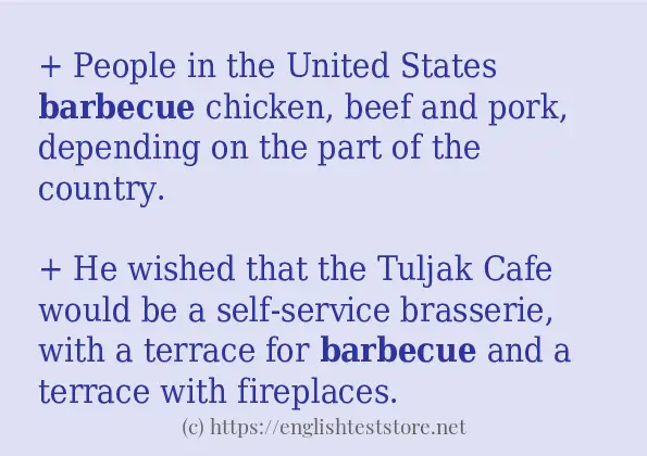 Some example sentences of barbecue