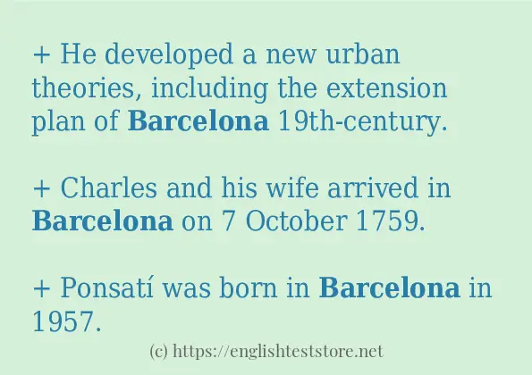 Some example sentences of barcelona