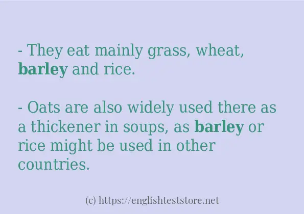 Some example sentences of barley