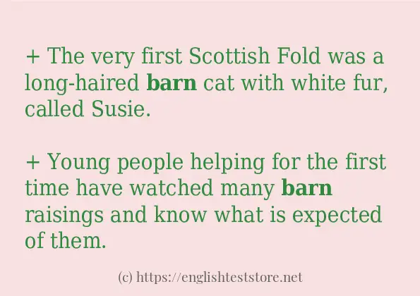 Some example sentences of barn
