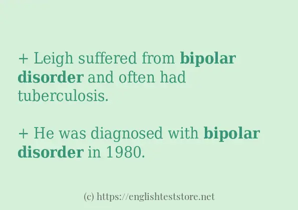 Some example sentences of bipolar disorder